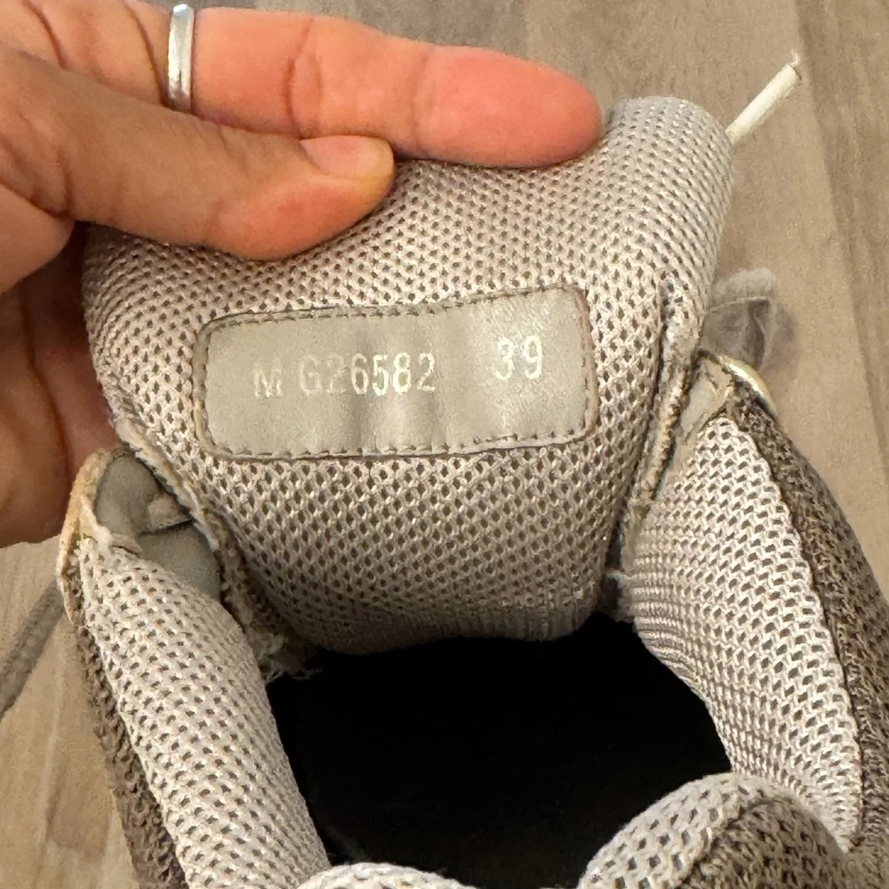 CHANEL Gray and White CC Logo Chunky Athletic Sneakers